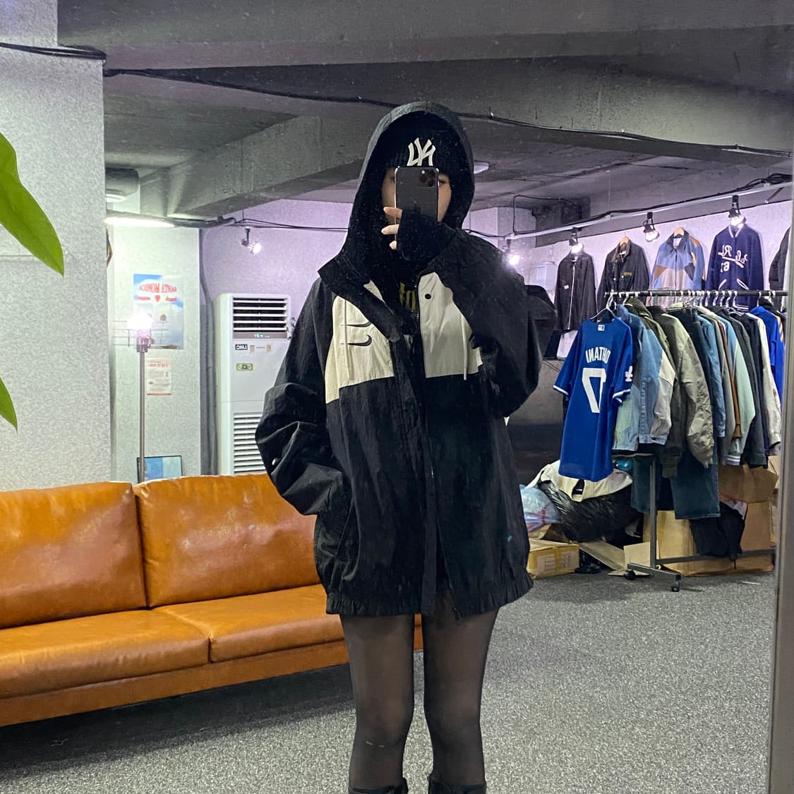 나이키 더블 스우시 빅로고 나일론 배색 우븐 바람막이 B3115 상품이미지1