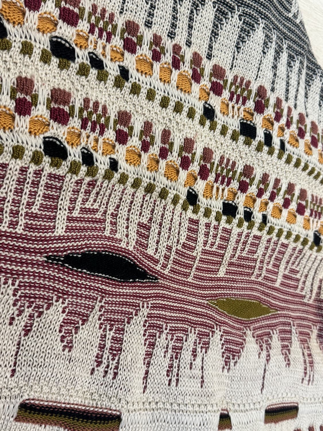 90s Klaroo 퓨어울100% 케이블니트가디건 상품이미지5