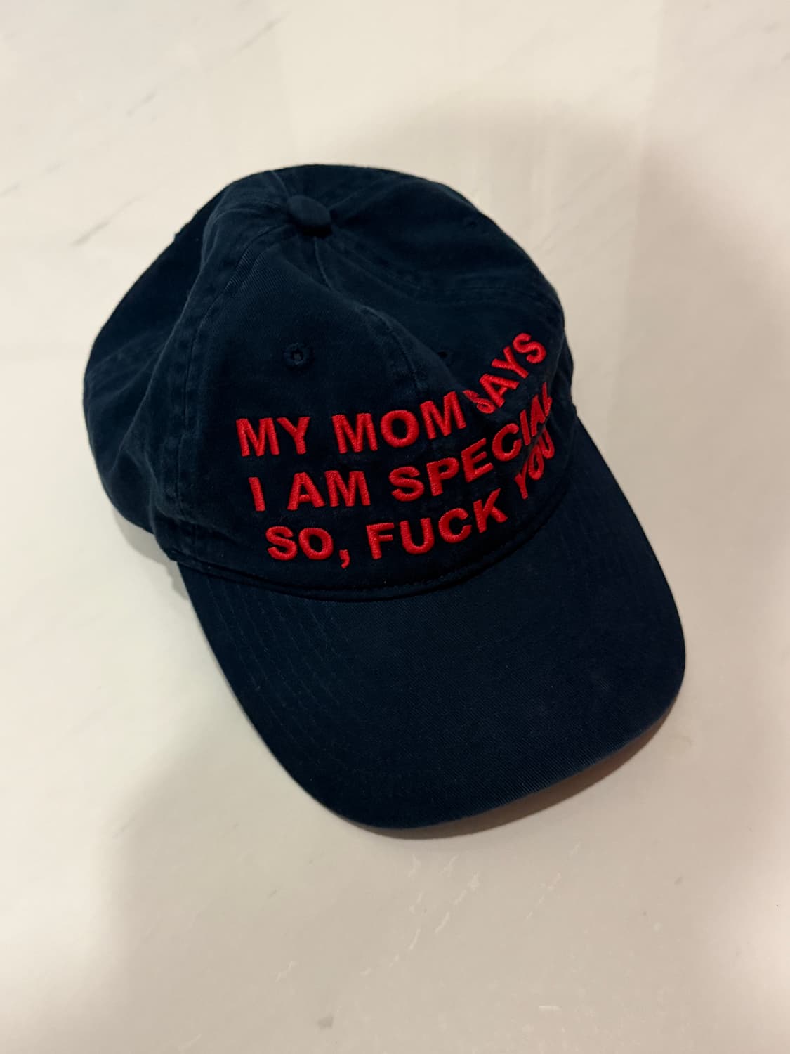 마스컴퍼니 'MY MOM SAYS ... cap' (네이비/레드 컬러)  상품이미지1