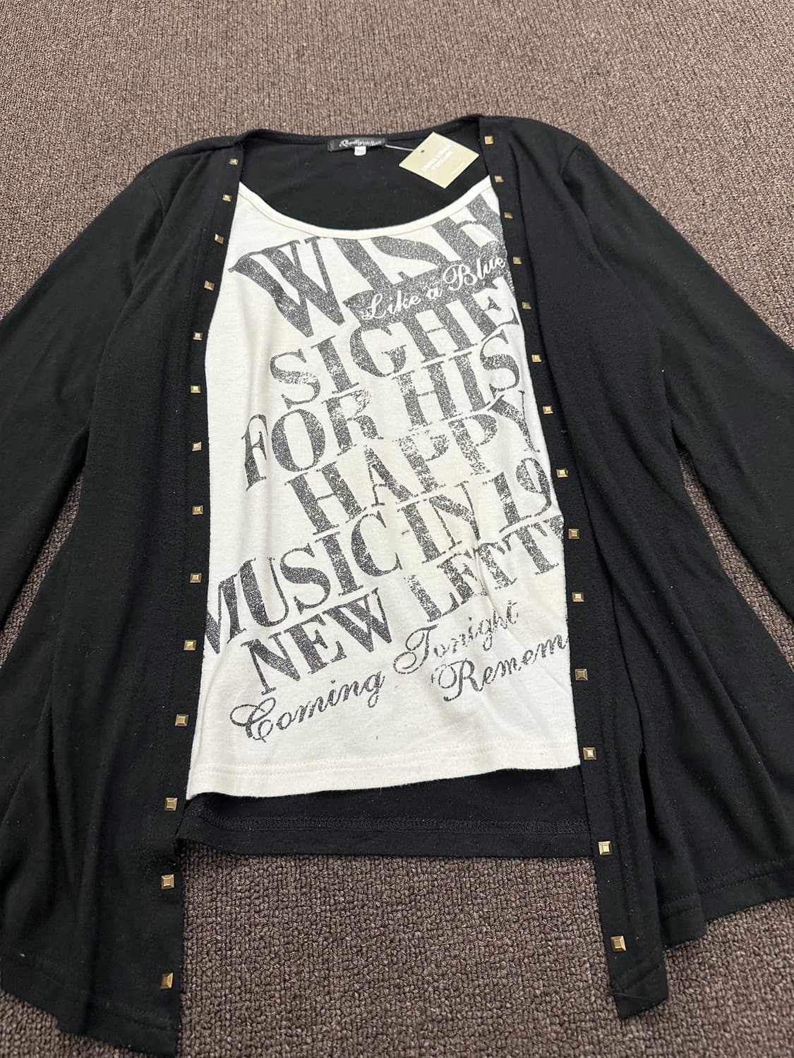 LL)Japanese vintage y2k 스터드 레터링 롱슬리브 상품이미지2