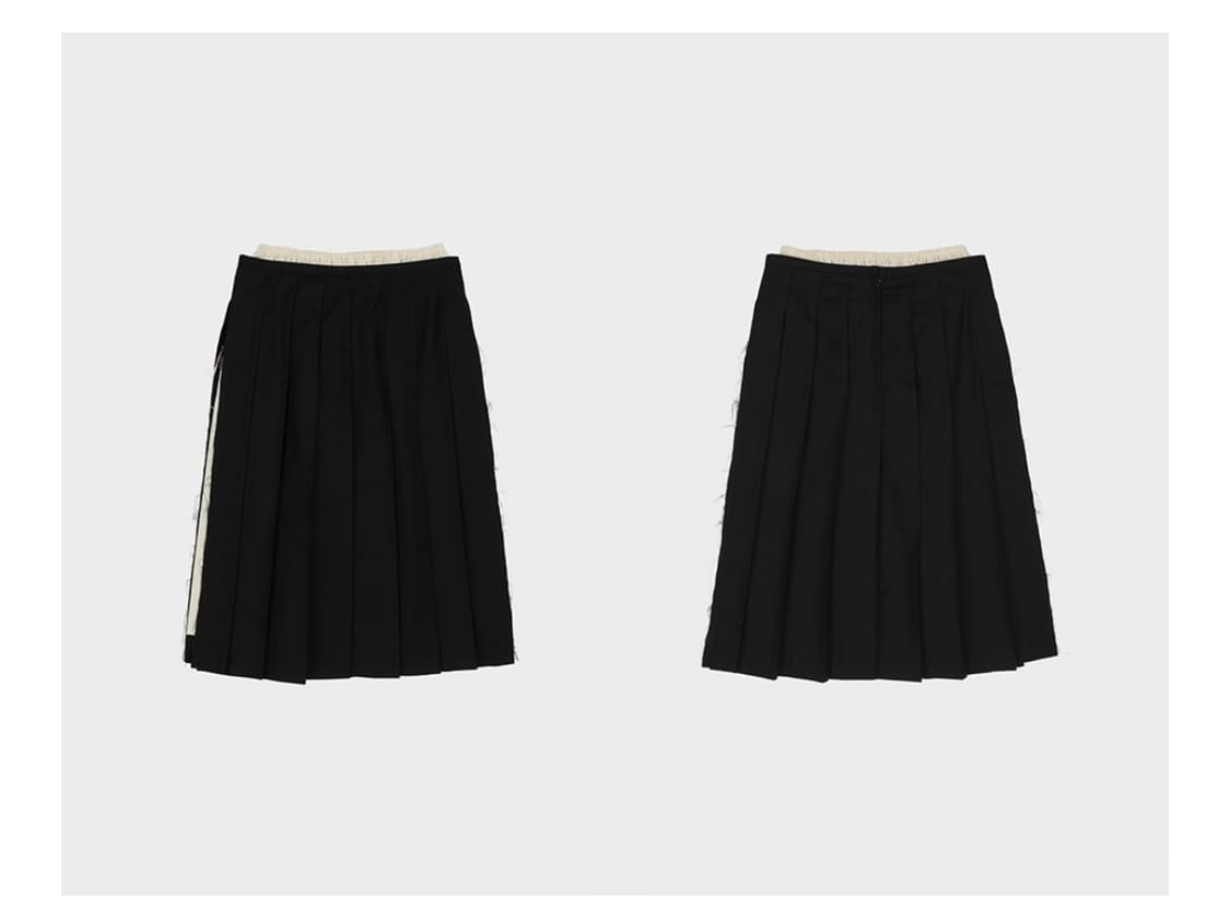 아유서울 사이드슬릿 플리츠스커트 블랙 M 상품이미지2