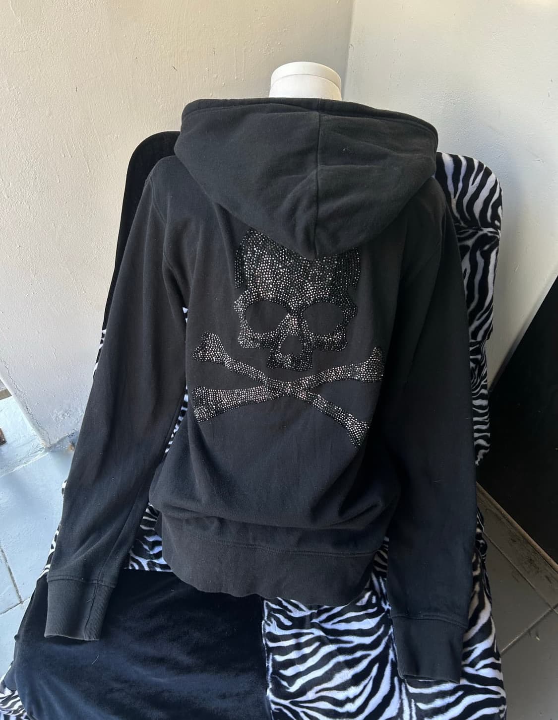 스컬 펑크 큐빅 후드집업 상품이미지1