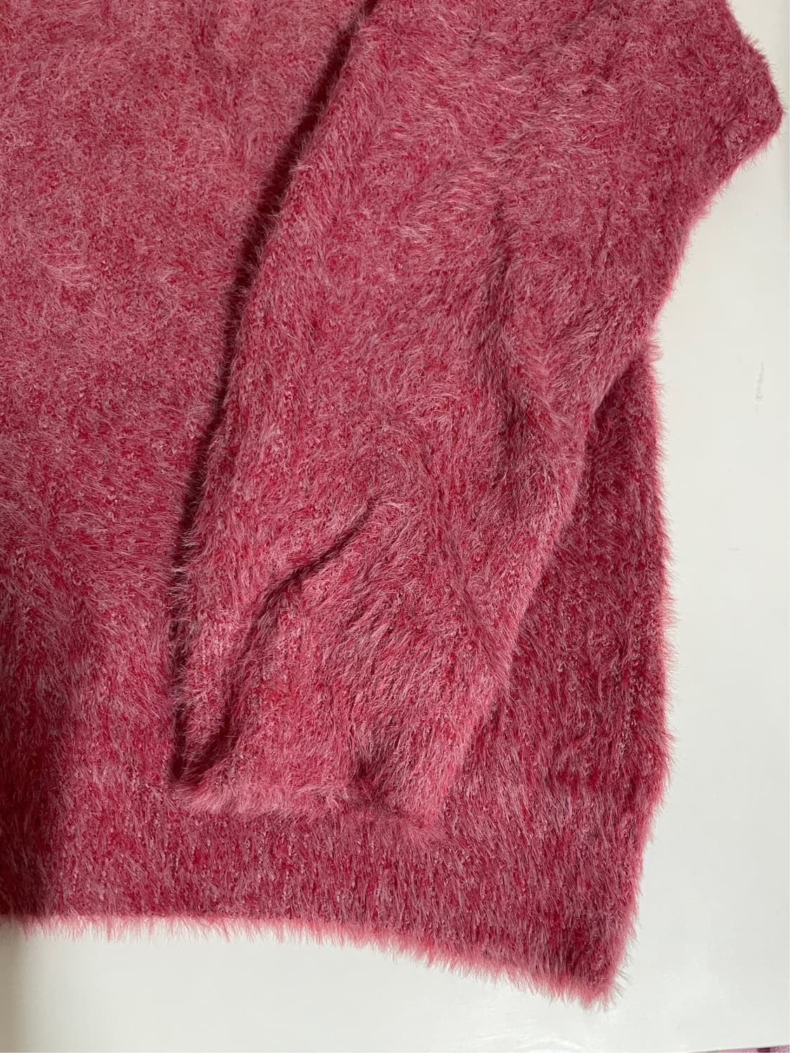 노매뉴얼 헤어리 와인색 니트 L 상품이미지4