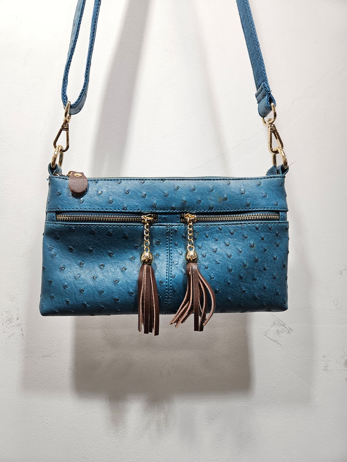 타조가죽 태슬 미니 크로스백 상품이미지2