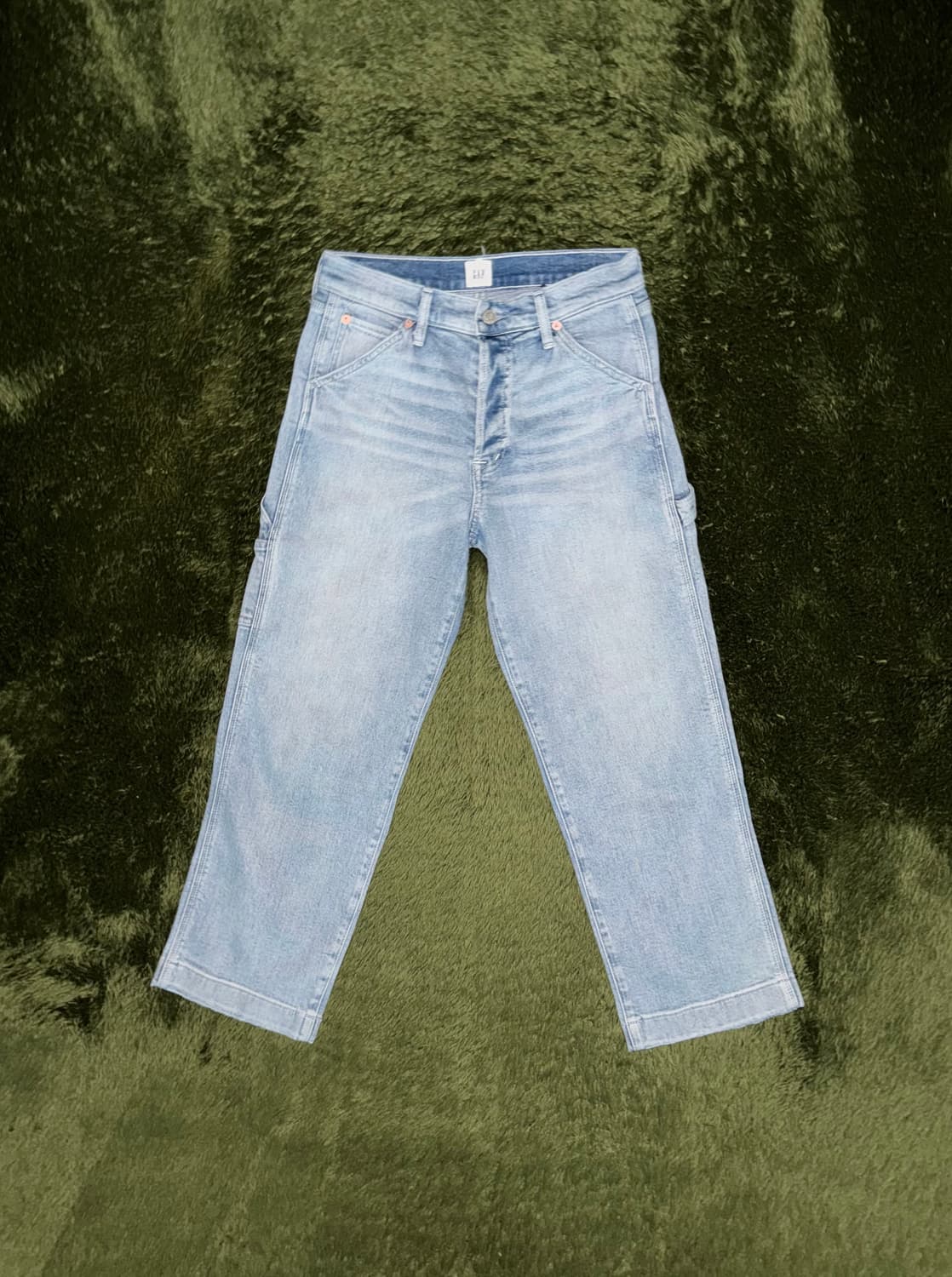 [4] 00s GAP 갭 버튼 플라이 블리치드 크롭 데님 카펜터 팬츠 상품이미지1