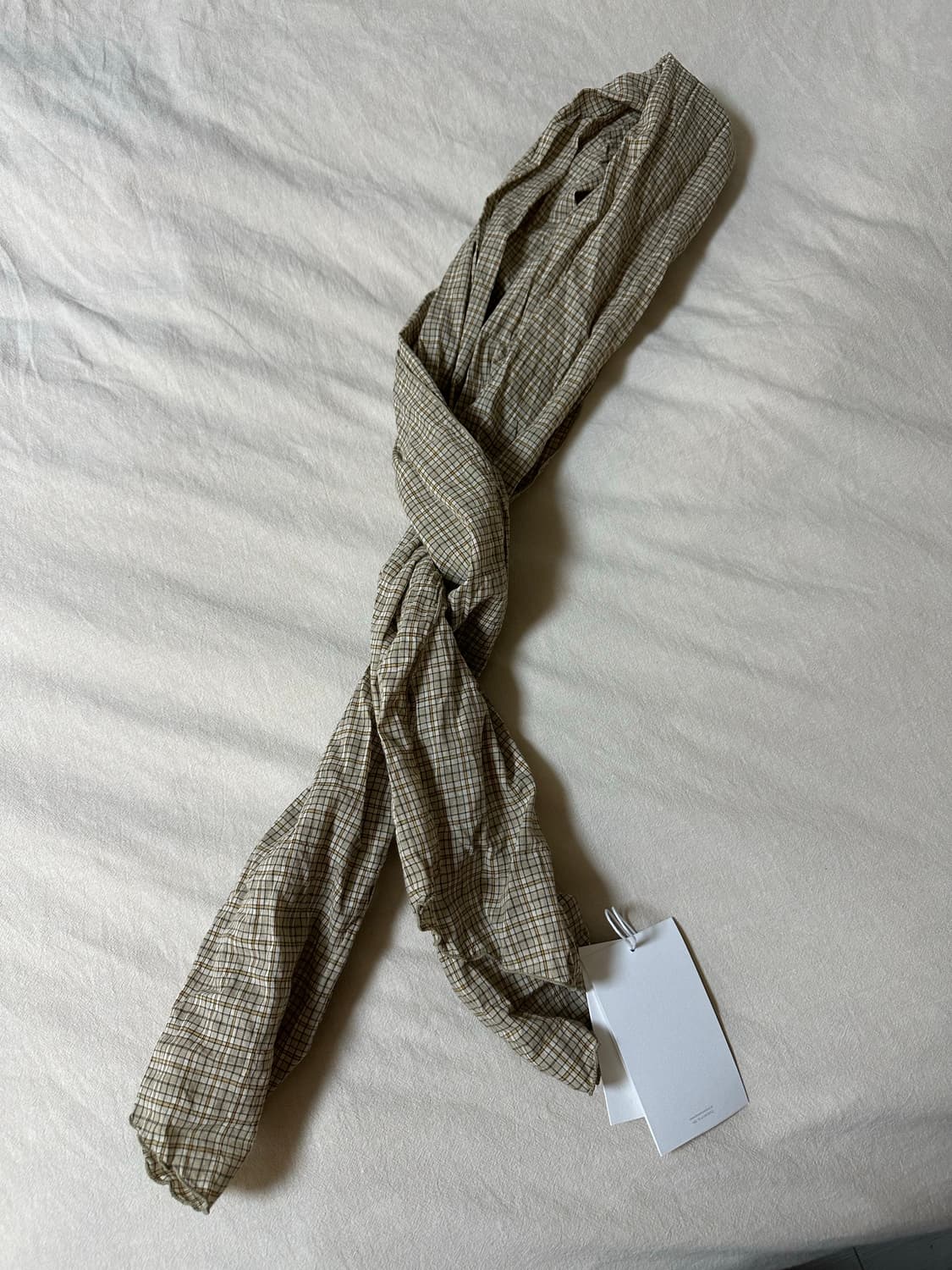 브라운야드 워시드 스카프 베이지 체크 상품이미지1