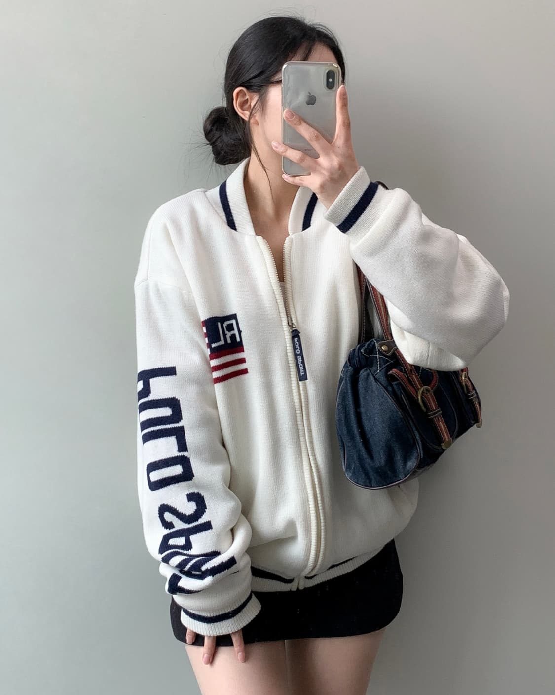 90s 폴로 성조기 니트 스타디움 자켓 상품이미지2