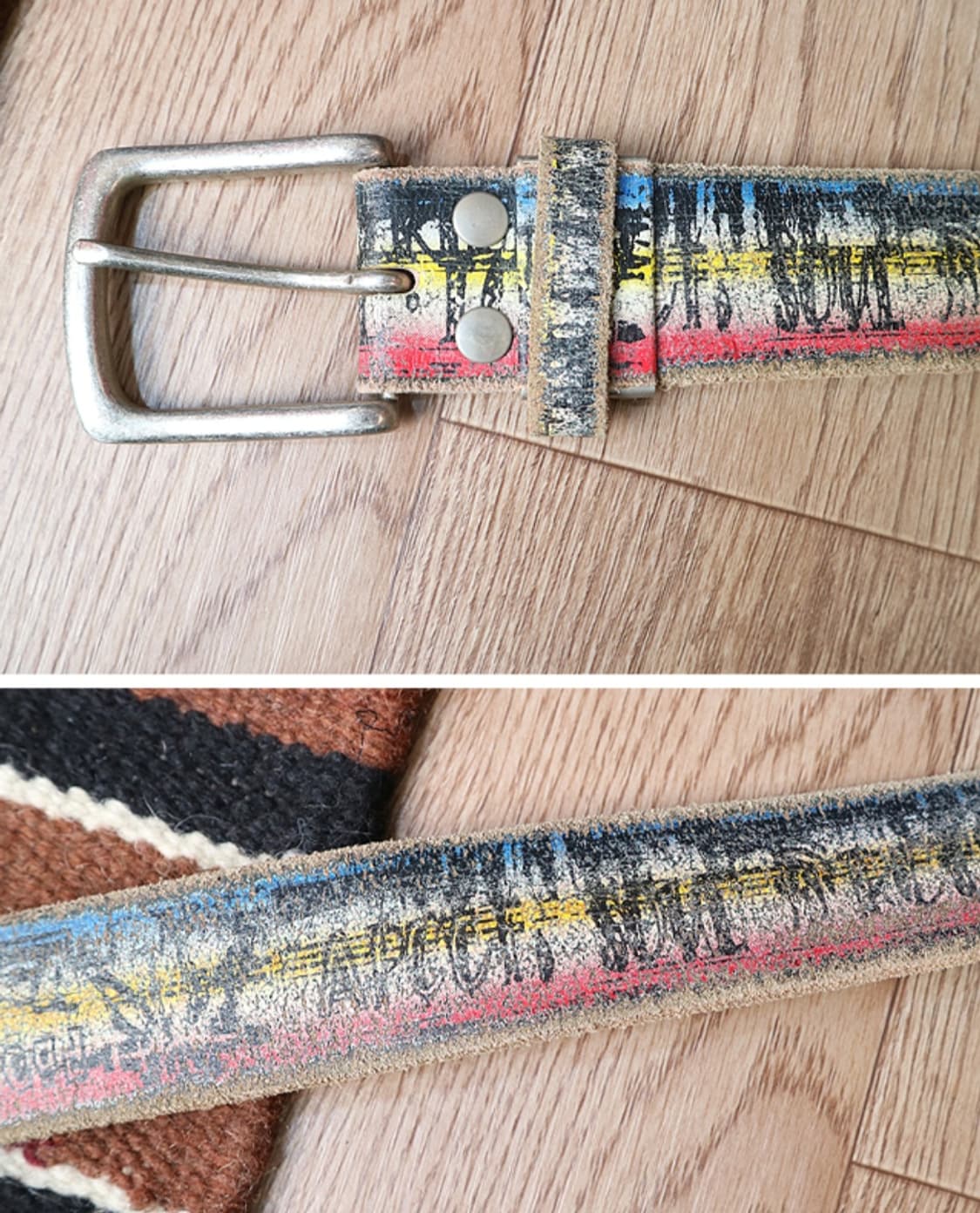 일본판 도톰한 빈티지 가죽 벨트 32-36 상품이미지3