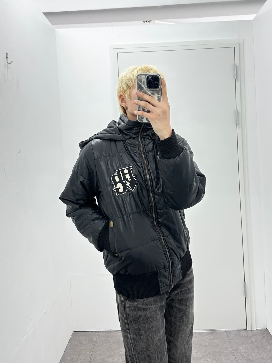 HBG black crop puffer 상품이미지3