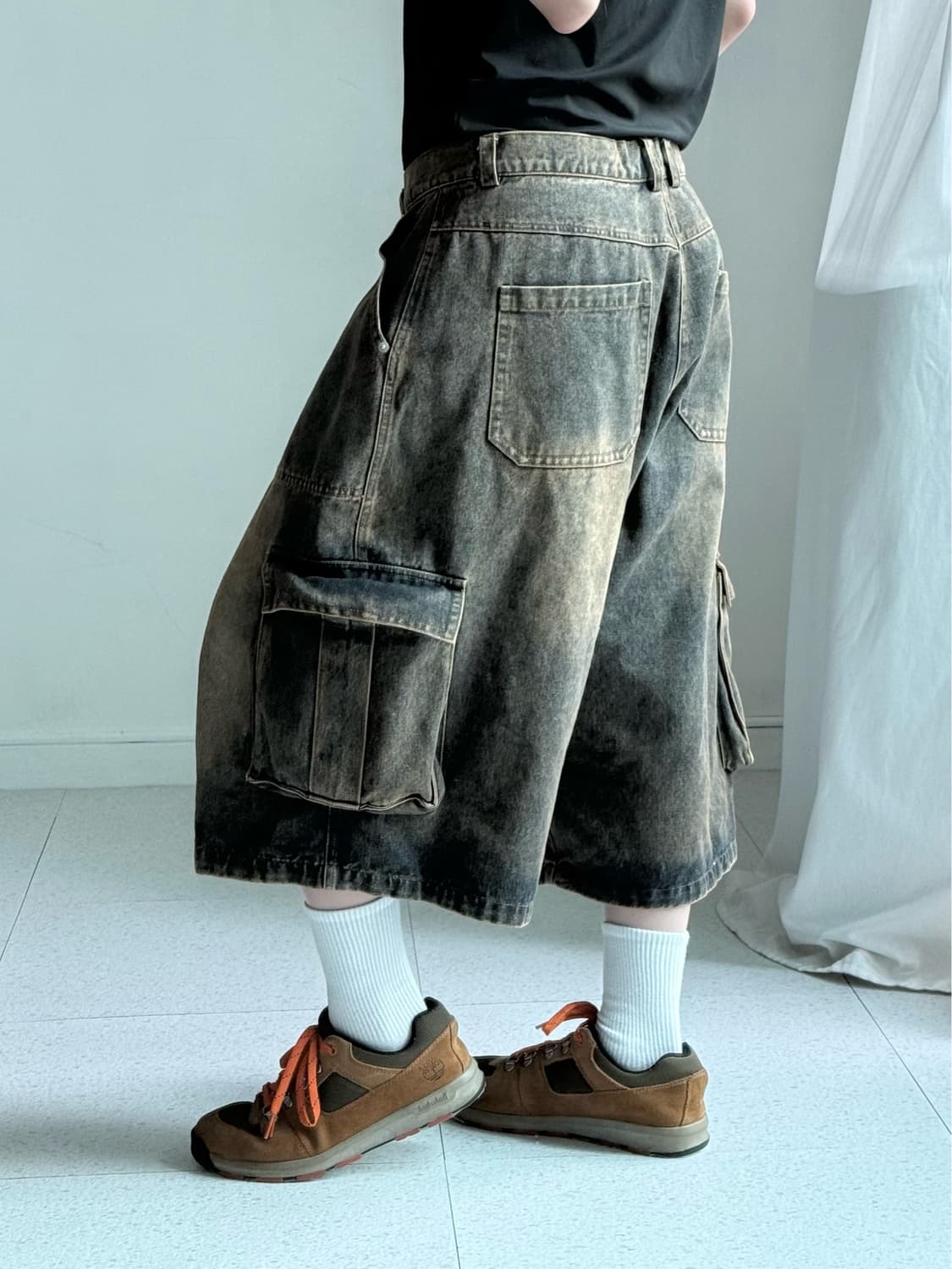 빈티지 샌드 카고 버뮤다 팬츠 상품이미지3