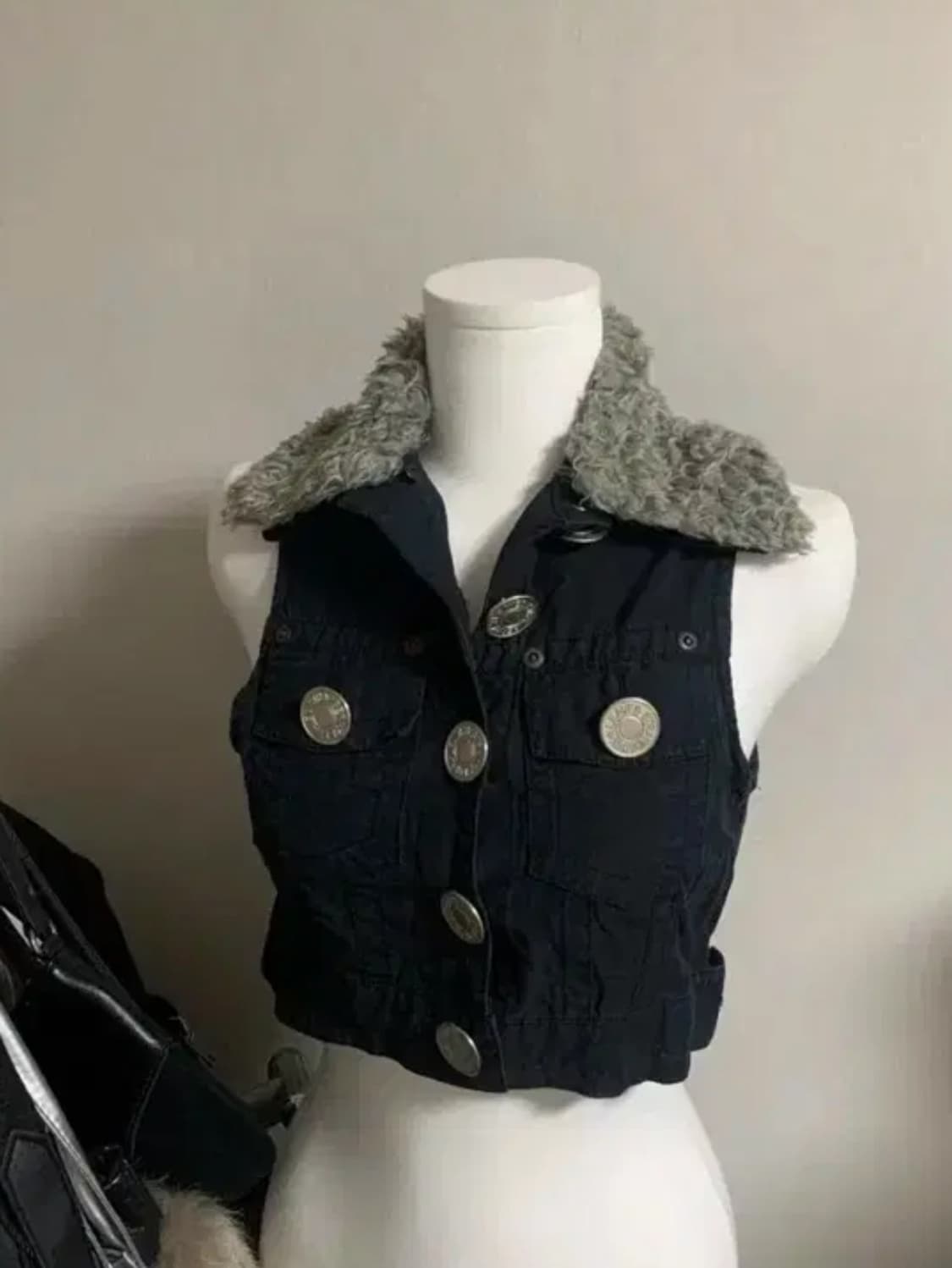 빈티지 갸루 퍼 조끼 상품이미지1