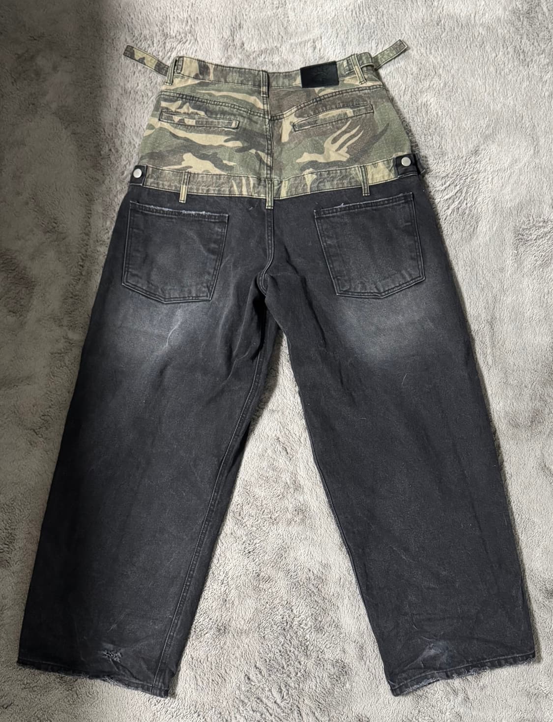 프리아큐파이 카모 하프 데님 블랙 s사이즈 상품이미지2