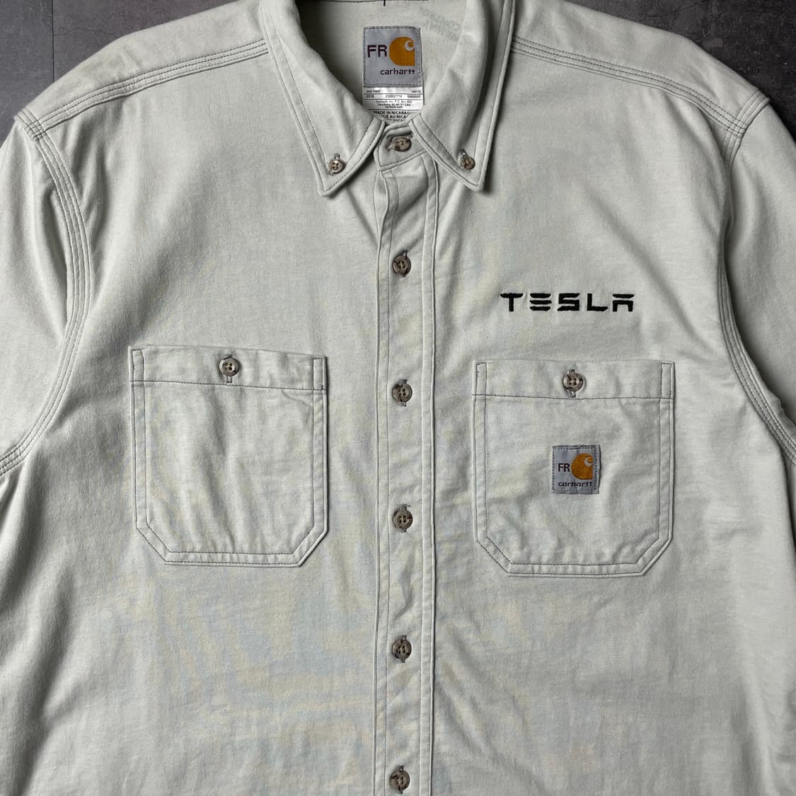 CARHARTT 칼하트 라이트그레이 자수 워크 셔츠 A00969 상품이미지3