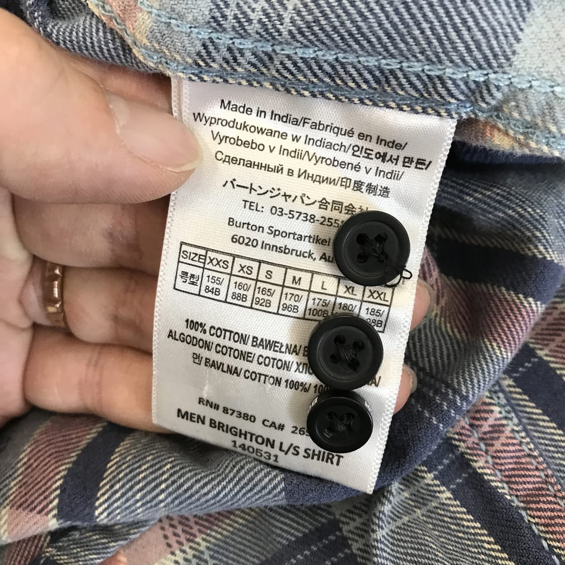 BURTON USA 플란넬 체크셔츠 [L] 상품이미지6