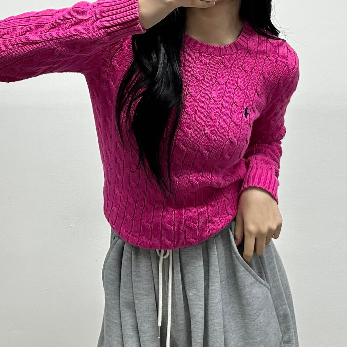 폴로 랄프로렌 케이블 걸즈 크루넥 니트(M) 상품이미지1