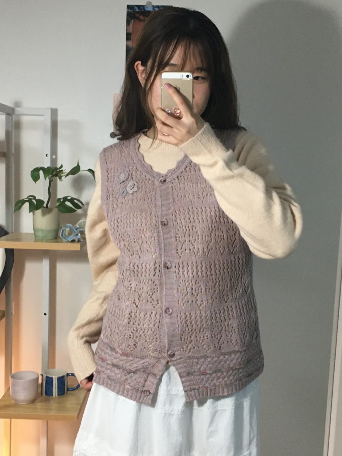 일본 유니클로 니트 + 라일락빛 모리 조끼 set 상품이미지2