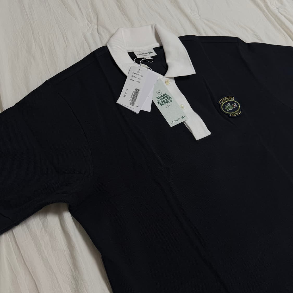(XL) 라코스테 paris 뱃지 카라 pk 반팔티 블랙 상품이미지3