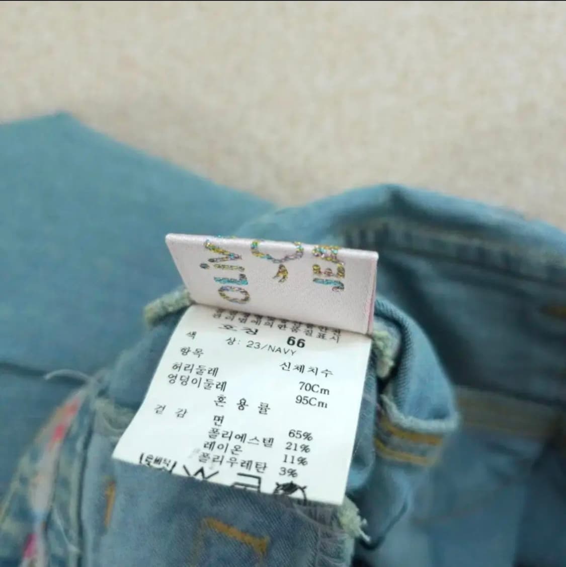 (66)올리브데올리브 여성  플리츠 데님 스커트 상품이미지8