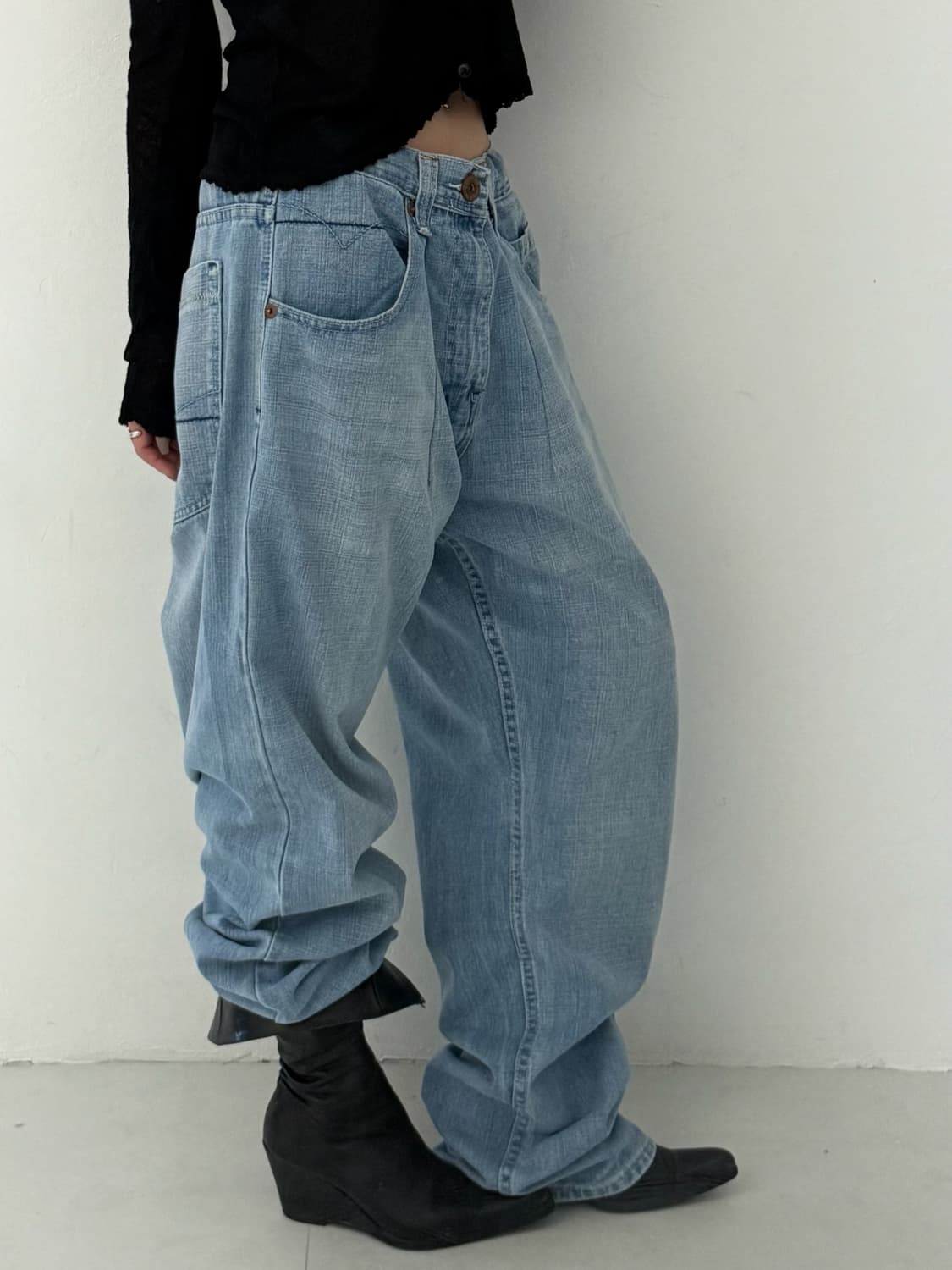 연청 빈티지 와이드 진 상품이미지2