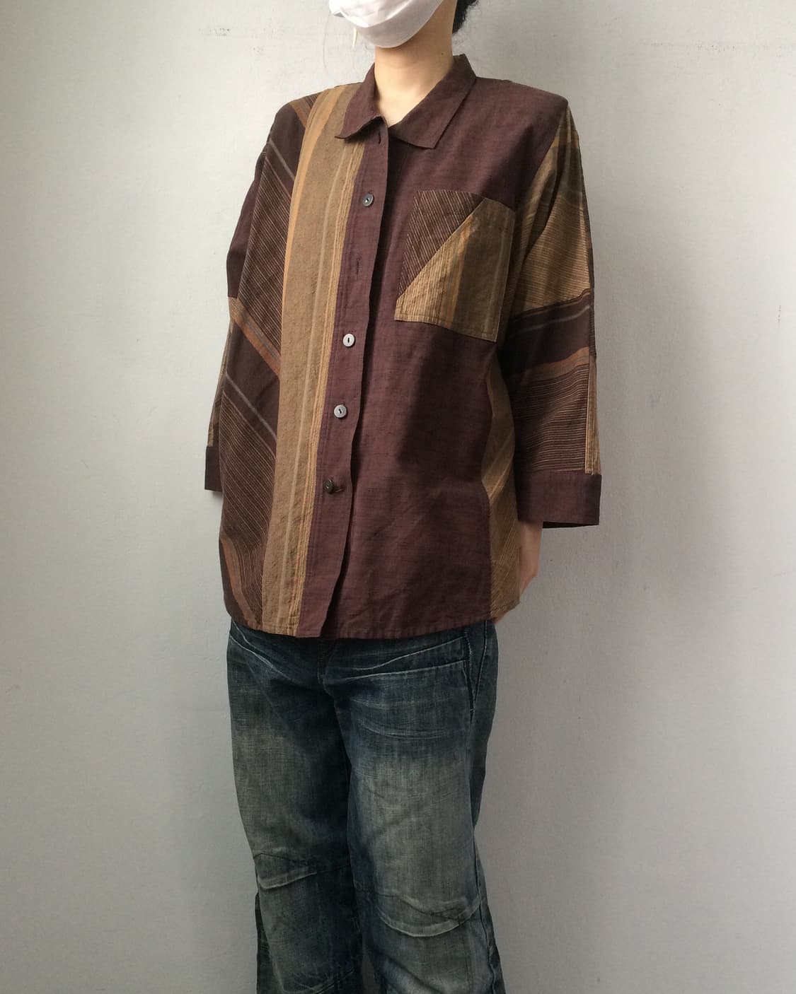 Stripe pattern mixed shirt 상품이미지6
