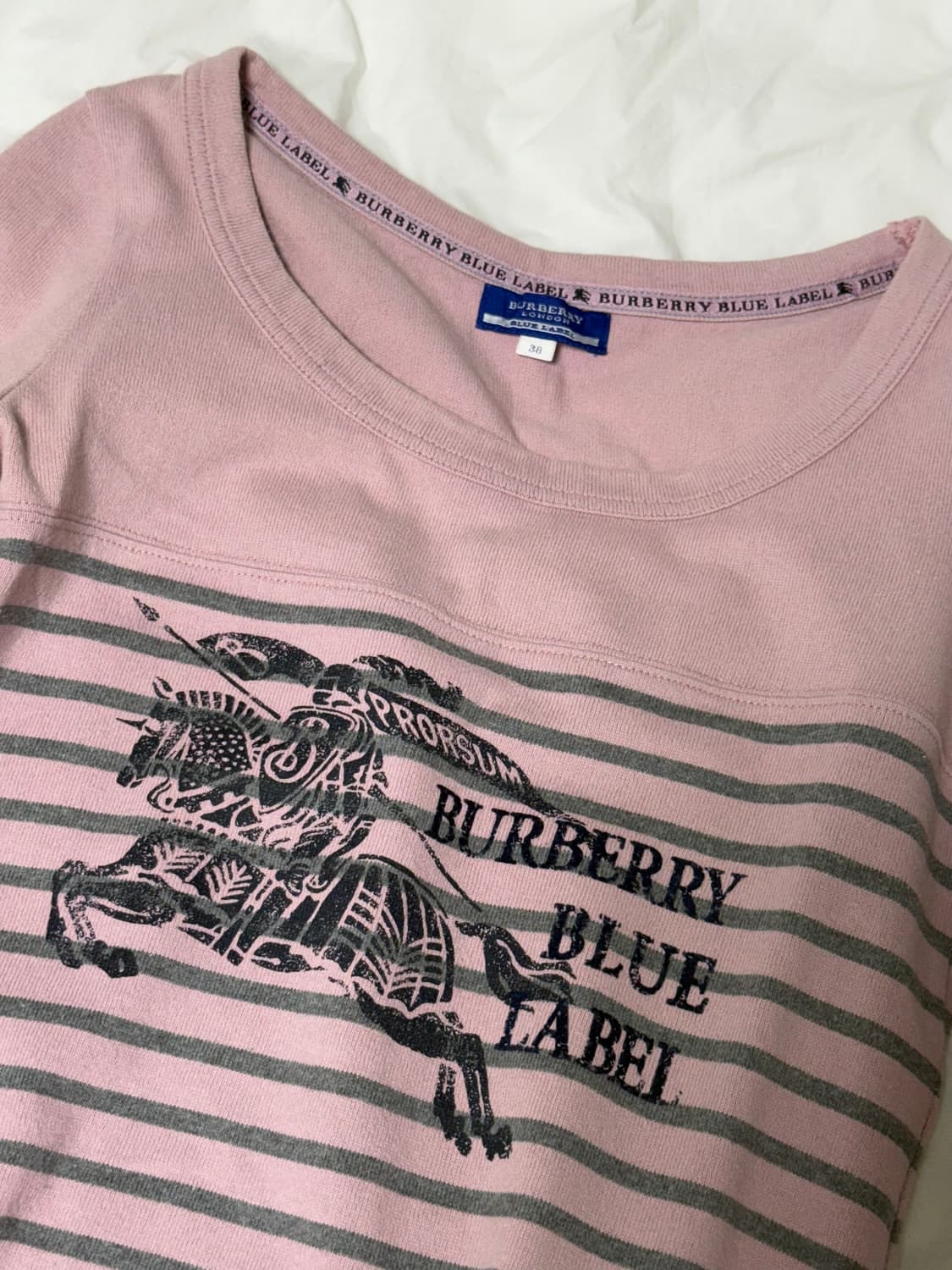 버버리 블루라벨 스트라이프 핑크 원피스 롱슬리브 상품이미지2