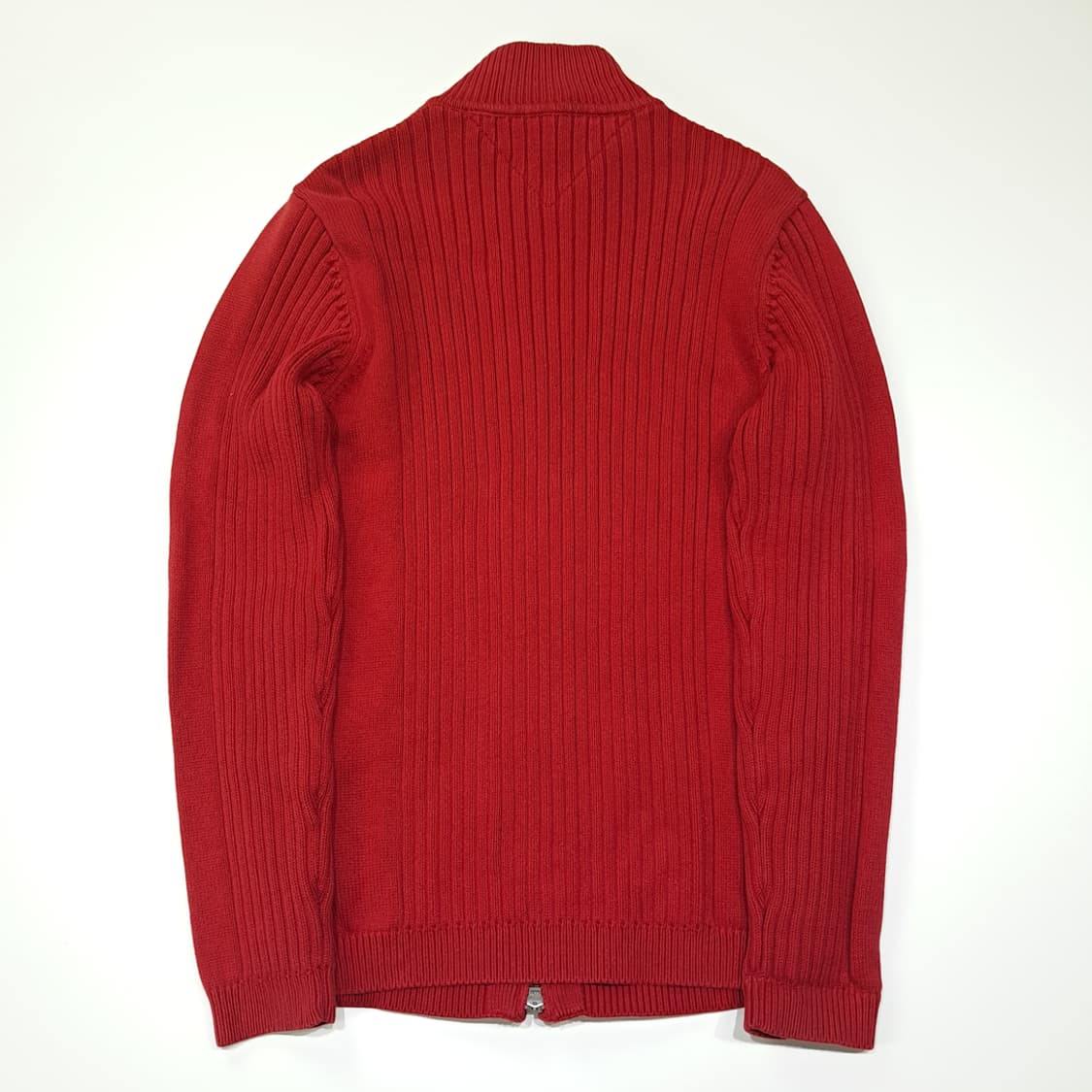 CL215 S 타미힐피거 코튼 헤비립 크림슨레드 풀집업 가디건 상품이미지7