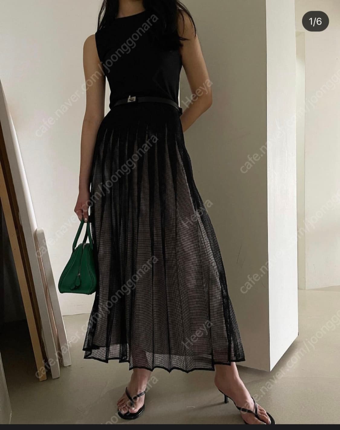 Orr 매쉬 플리츠 롱 상품이미지1