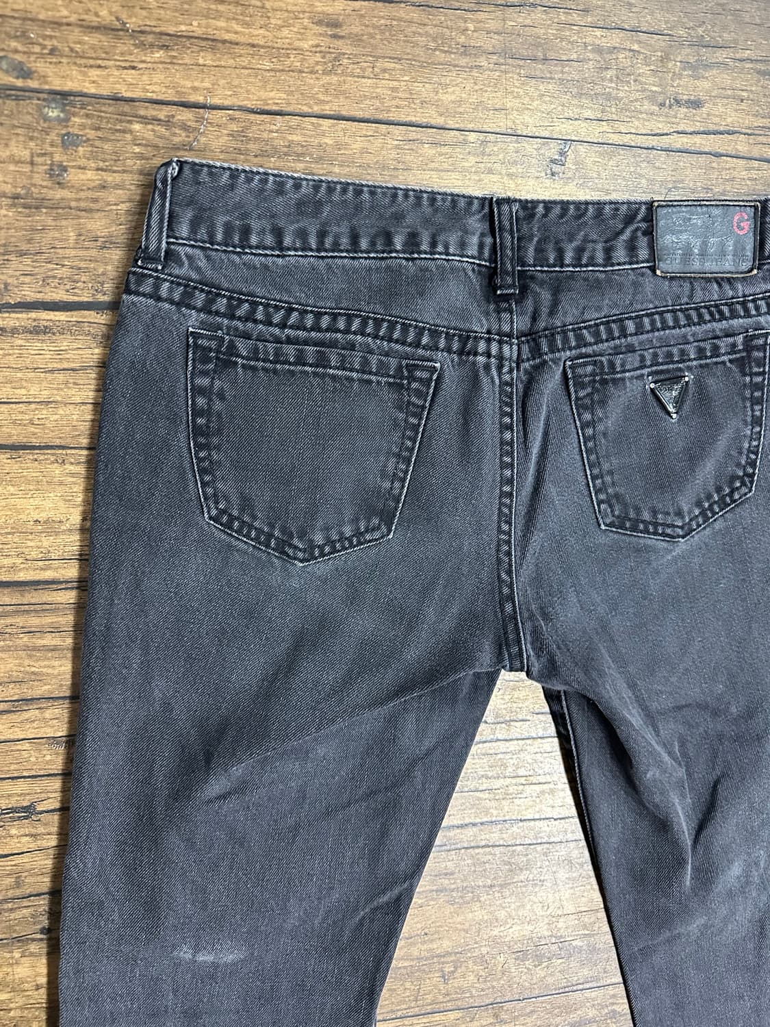 GUESS 여성 블랙 데님 팬츠 28 올드스쿨 빈티지 상품이미지6