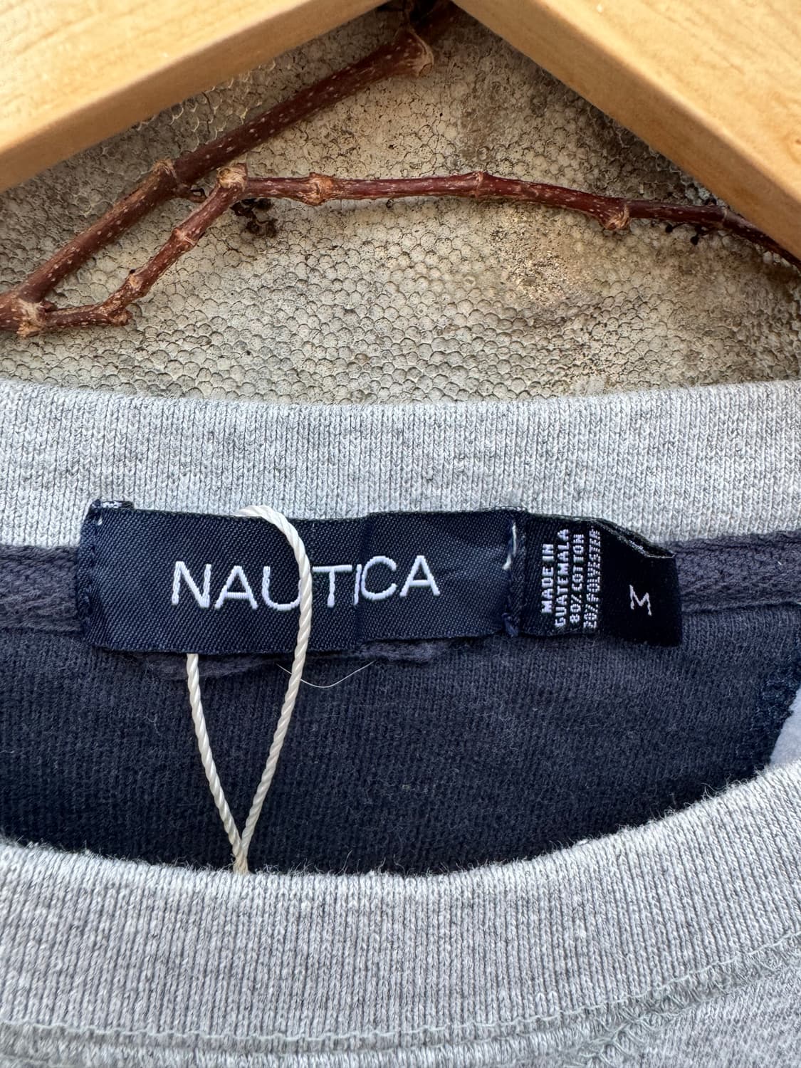 노티카 빈티지 리버스위브 플레인 자수로고 스웻 셔츠 맨투맨 그레이 상품이미지4