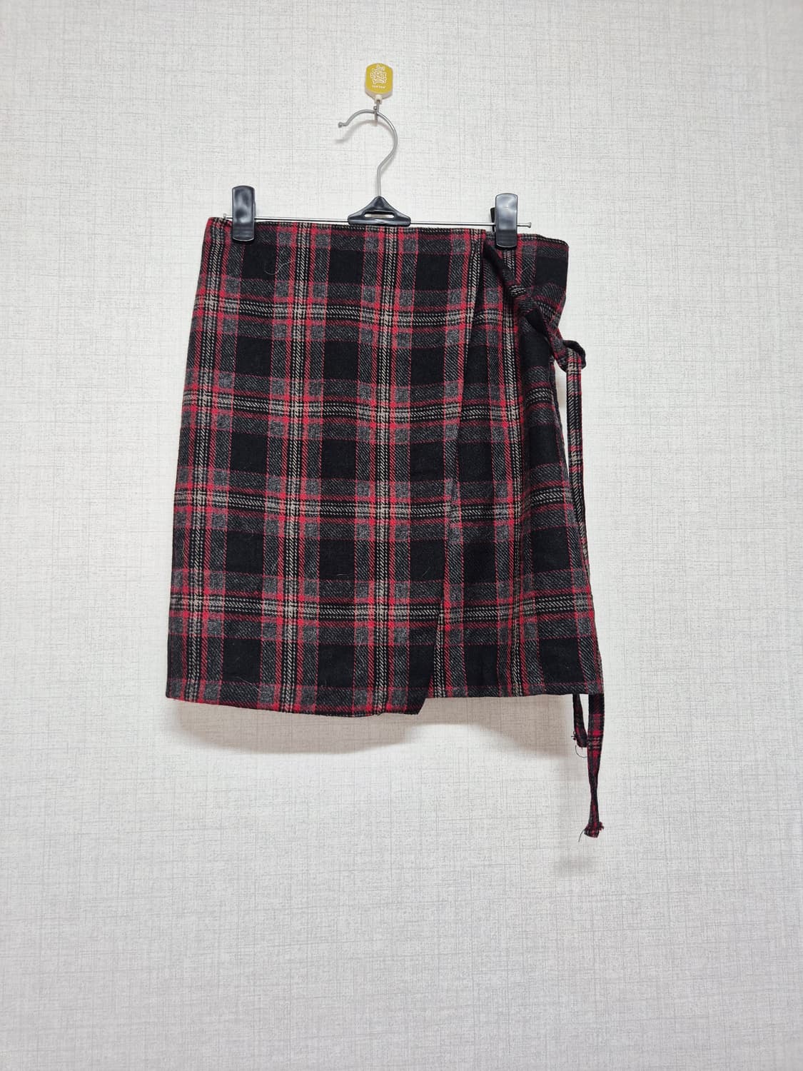 체크 랩 스커트 미니 스커트 상품이미지1