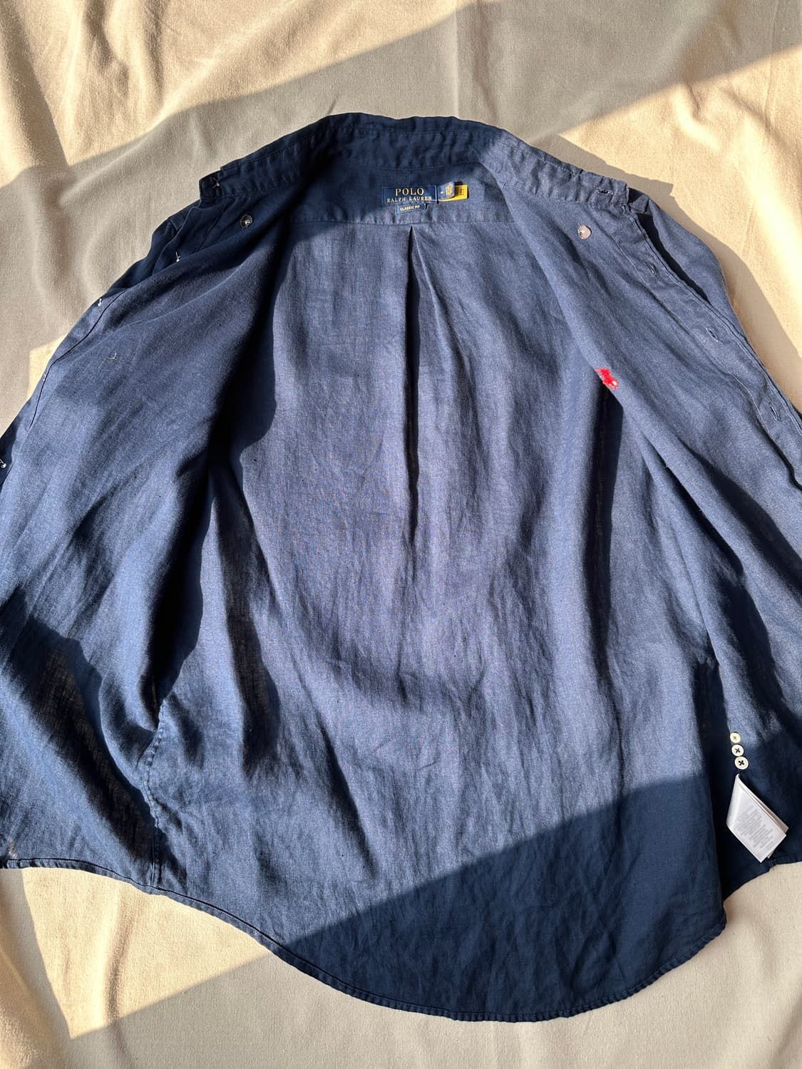 폴로 랄프로렌 네이비 린넨 셔츠 M 상품이미지7