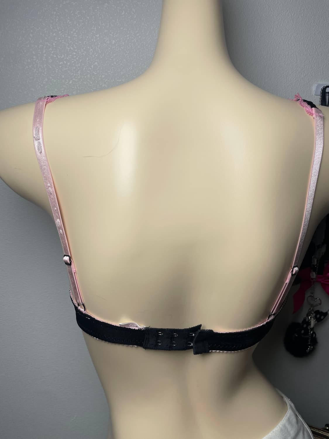 빈티지 갸루 아일렛 블랙핑크 브라 상품이미지2