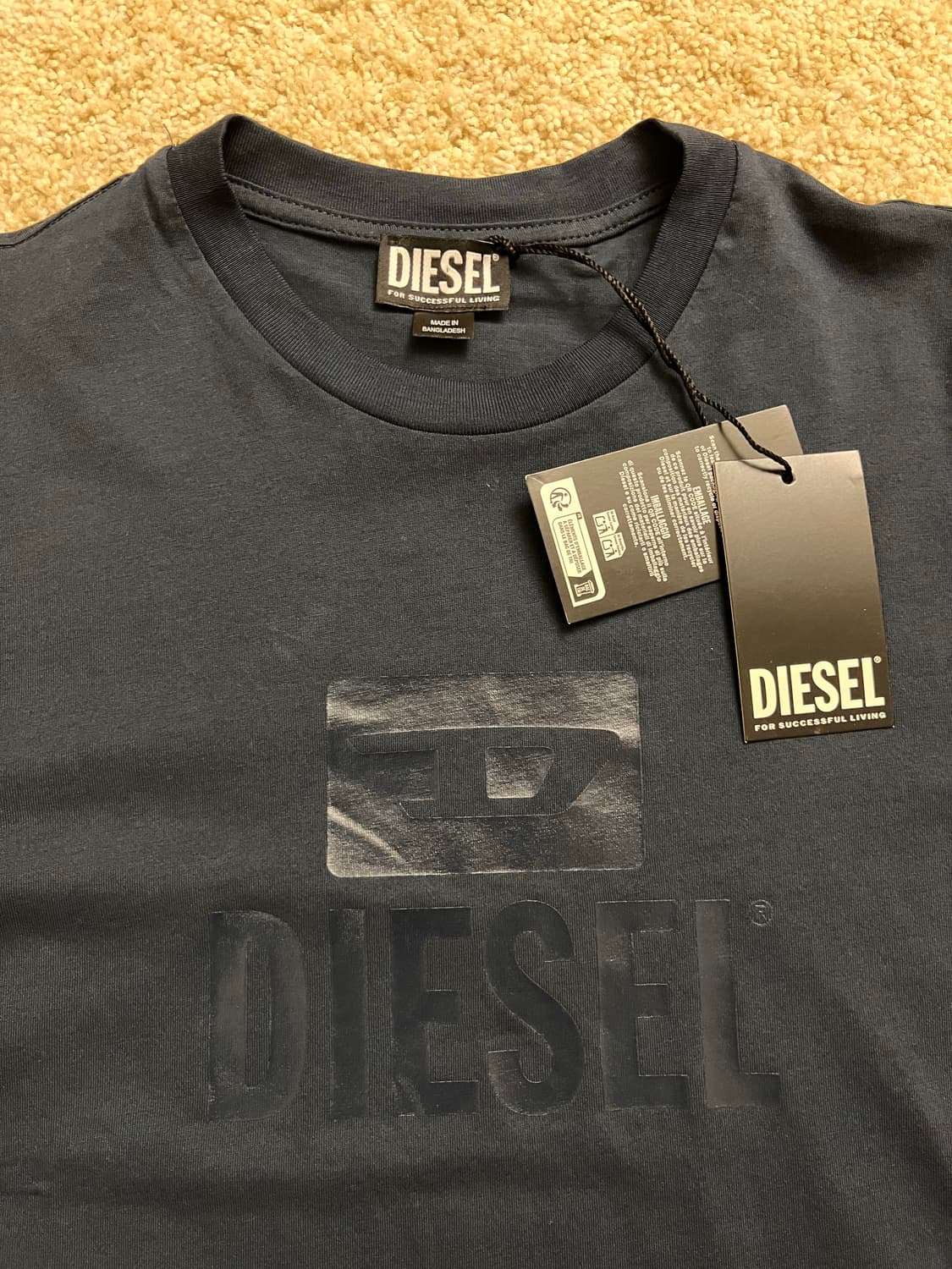 [새상품] 디젤 T-저스트 톤온톤 반팔 티셔츠 미드나잇 블루 M (정품) 상품이미지2