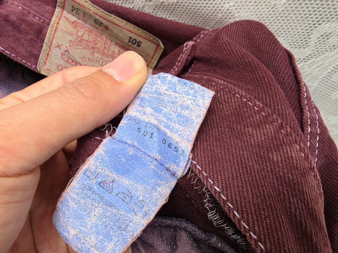 90s 리바이스 501 와인컬러진 (made in usa) 상품이미지8