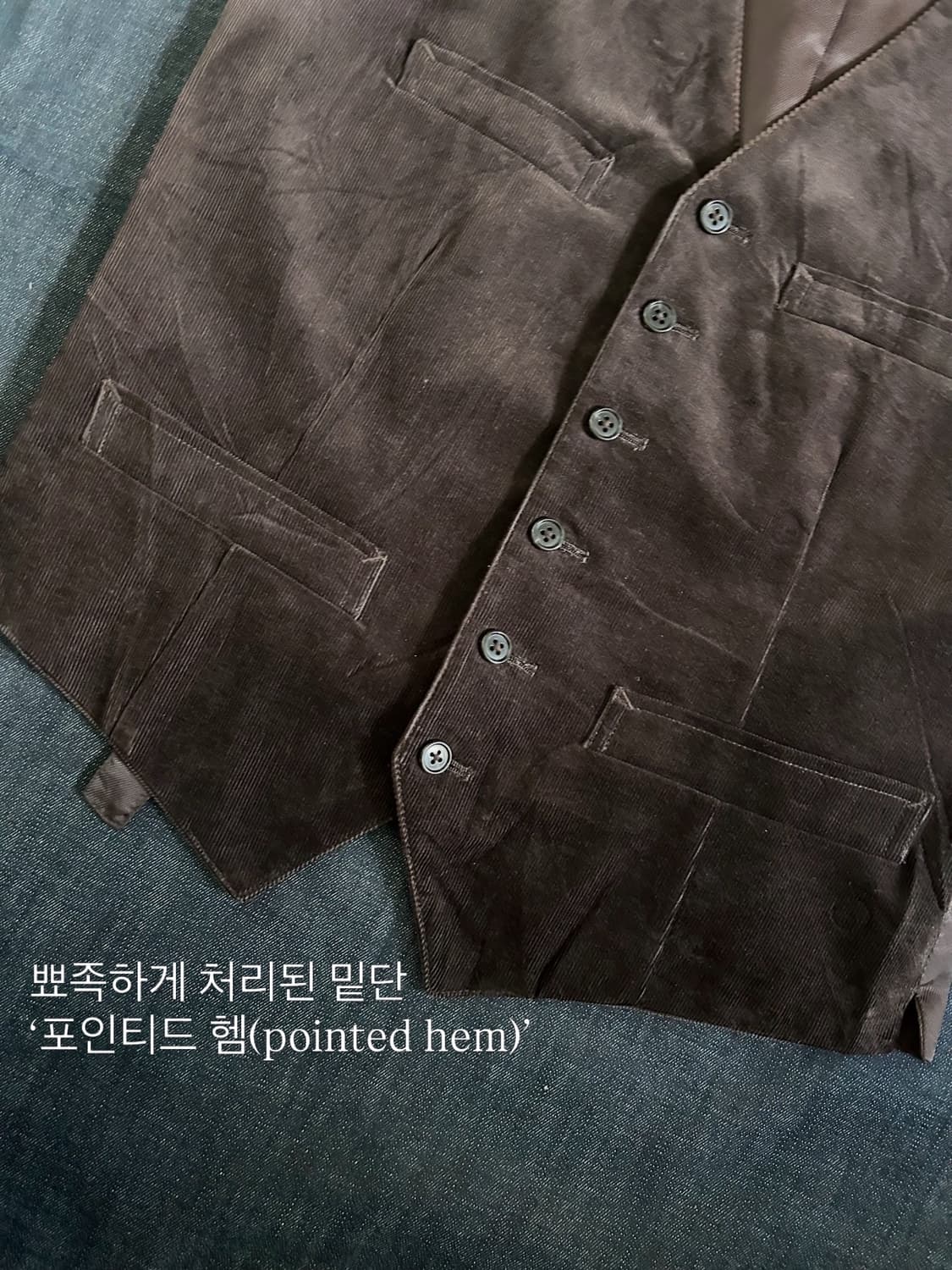 90s 올드 유니클로 코듀로이 턱시도 베스트 상품이미지3