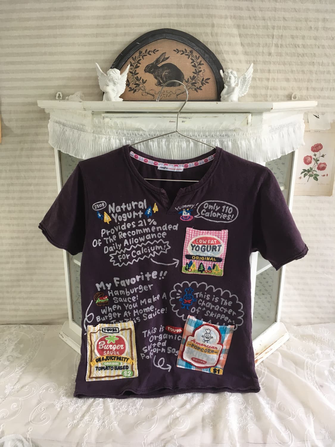 일본빈티지 rough 퍼플 패치 너드 포켓 티셔츠 상품이미지1