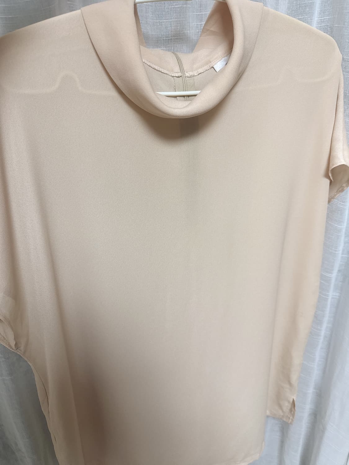 Oree 오르에 빈티지 드레이프 페일베이지 하프 블라우스 상품이미지5