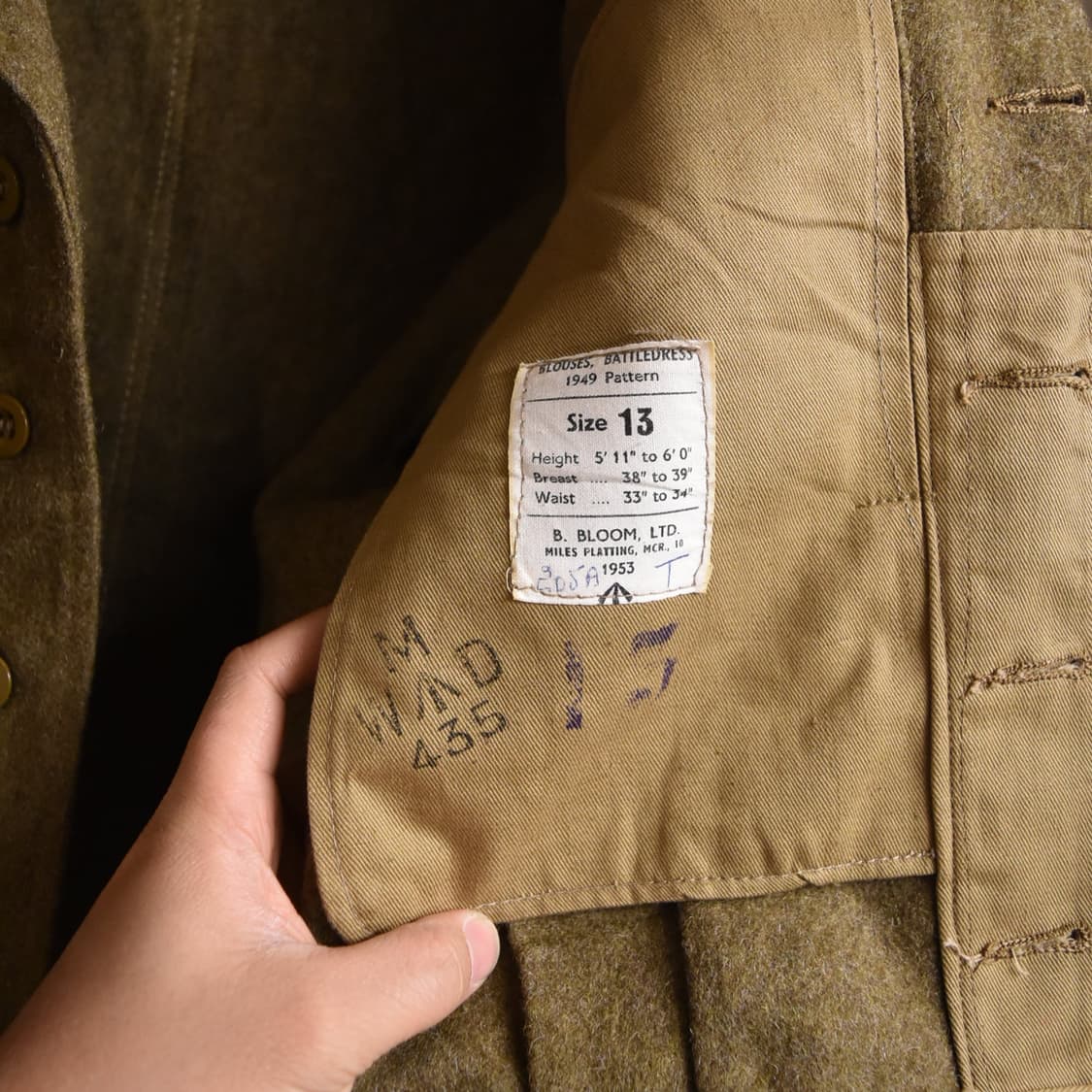 영국군 오리지널 베틀드레스 자켓 1949 패턴 (1953년 생산) 상품이미지5