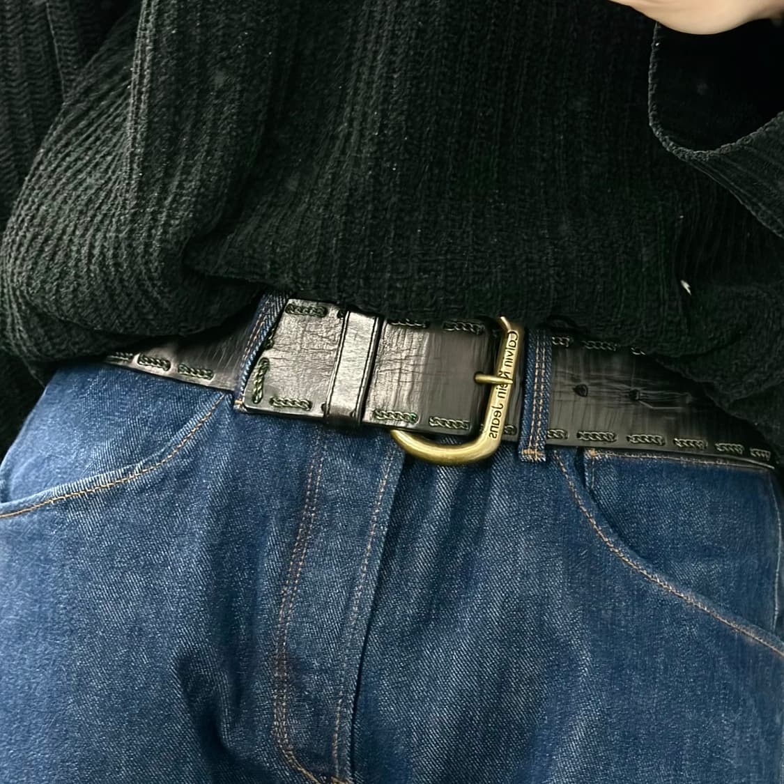 캘빈클라인 소가죽 메탈 레터링 벨트 상품이미지2