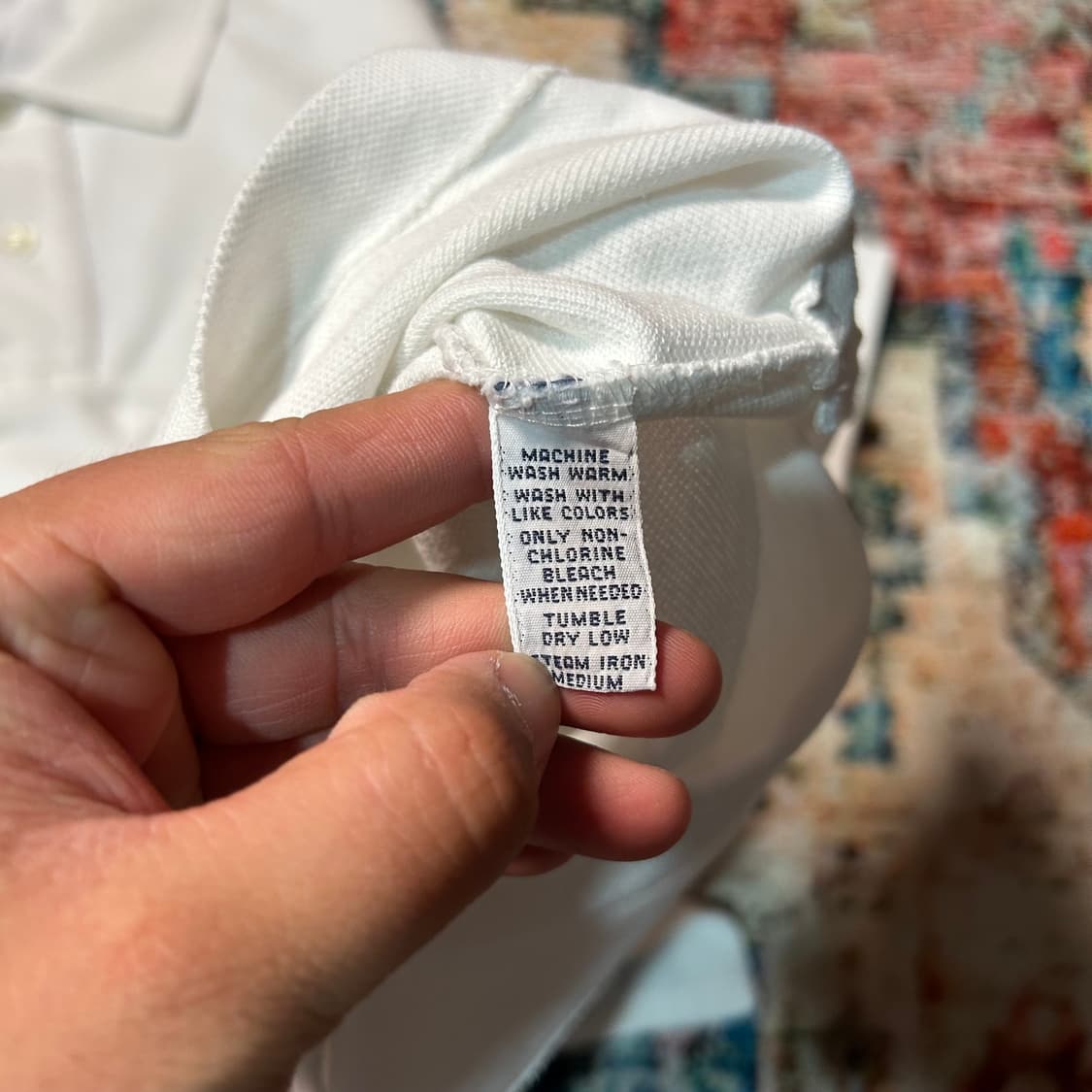 [L] 폴로 랄프로렌 화이트 포니 로고 카라 반팔 상품이미지4