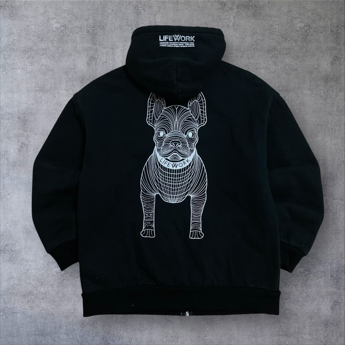 라이프워크 라독 빅로고 블랙 후드 집업 상품이미지2