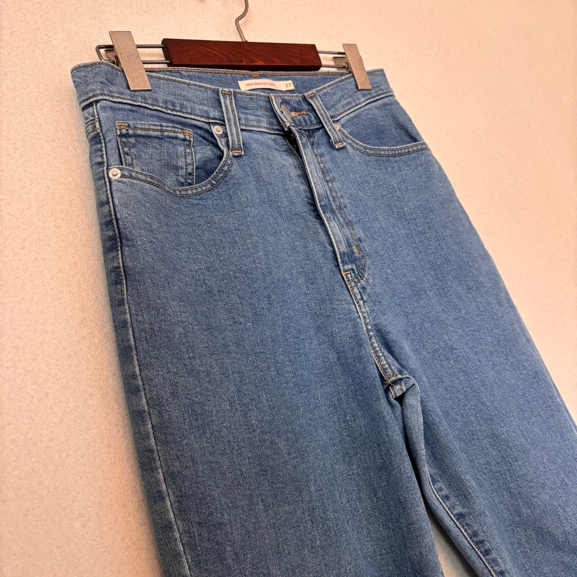 리바이스 27 하이웨이스트 테이퍼 데님 청바지 스판 정품 상품이미지9