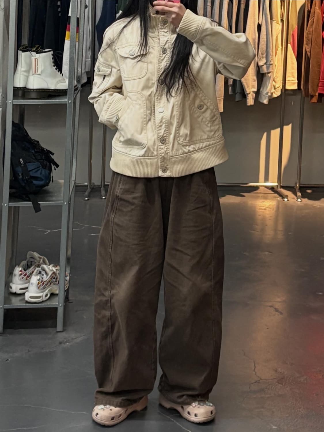 GAP 빈티지 아이보리 버튼 봄버자켓 A3271 상품이미지1