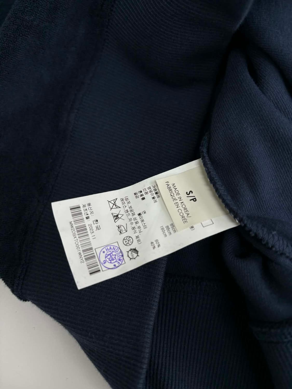 [S] 클럽모나코 한섬 23년 신형 벨벳 후드티 상품이미지4