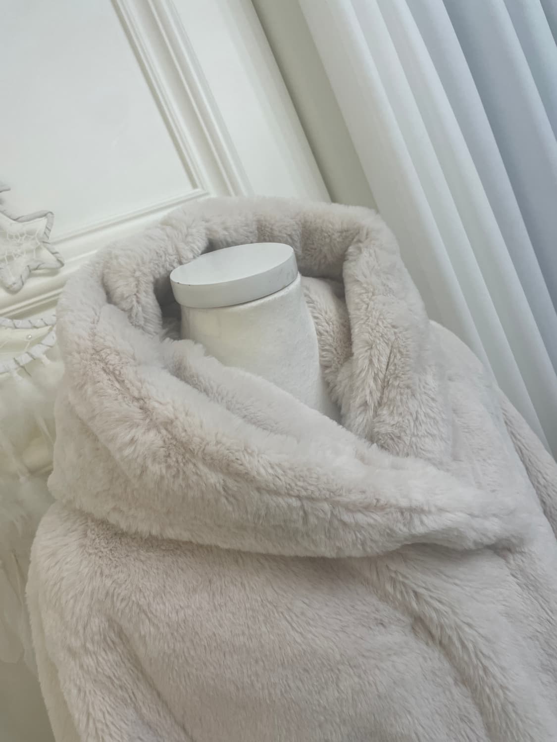 ivory fur hoodie winter jacket(size-S) 상품이미지7
