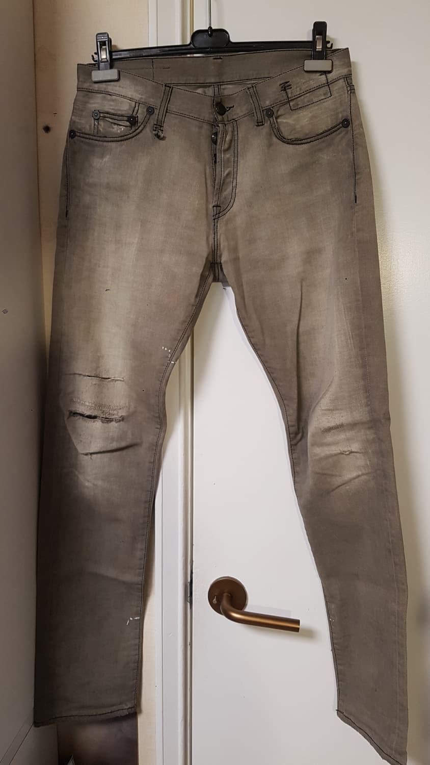 R13 워시드그레이 슬림핏 데님팬츠 상품이미지1