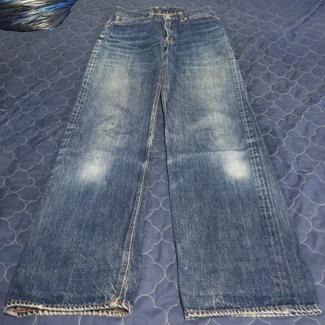 (빈티지) 보세 플레어핏 워싱 셀비지 데님팬츠 인디고 (28) 상품이미지1