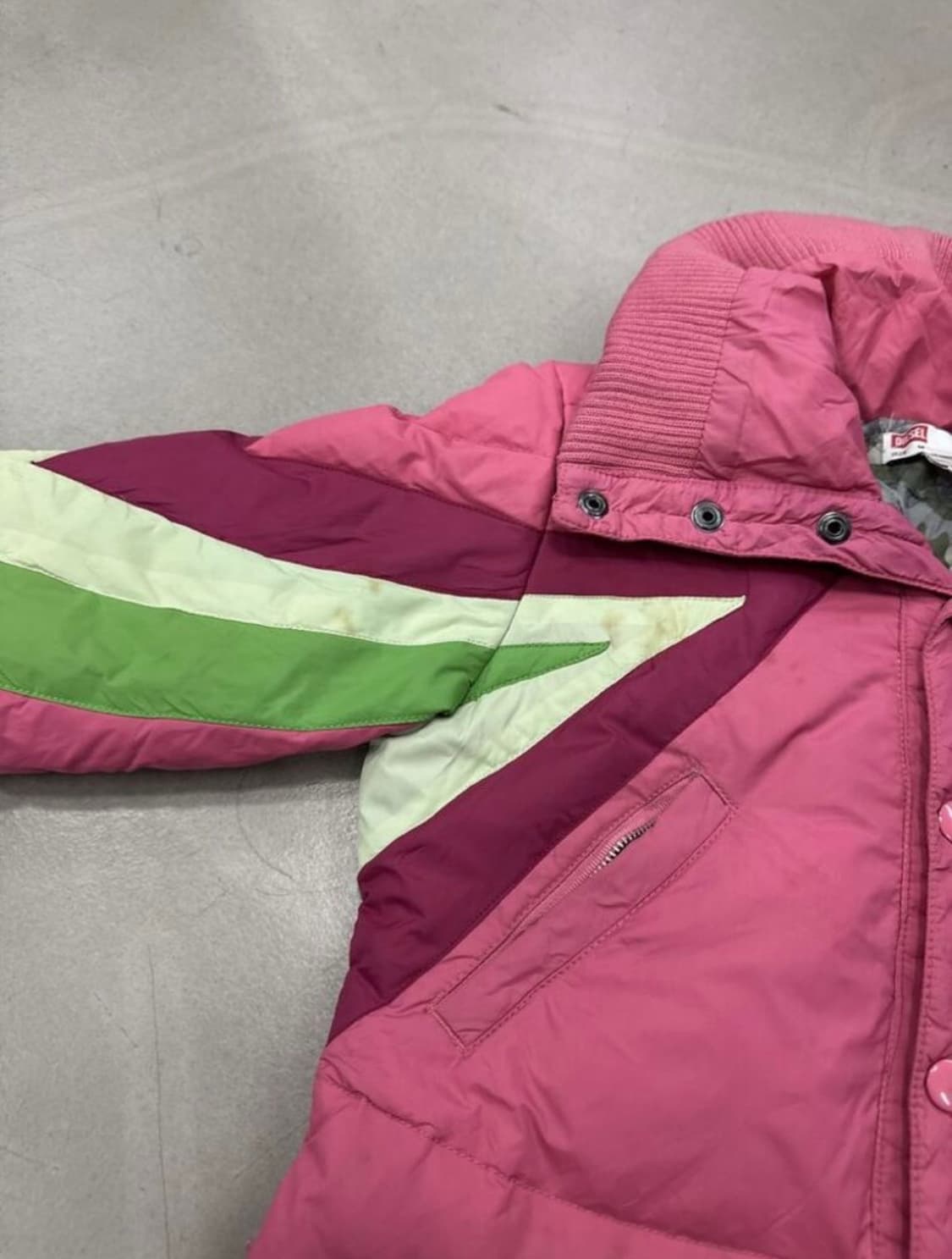 디젤 롱패딩 핑크 M 상품이미지3