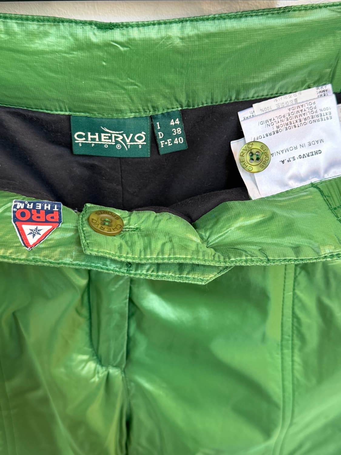 Chervo 쉐르보 나일론 패딩 팬츠 그린 IT44 상품이미지6