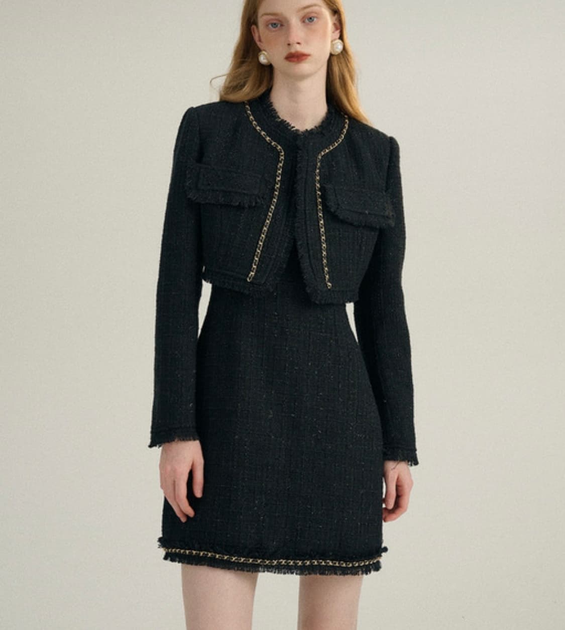 신스덴 로이스 트위드 원피스 자켓 세트 하객룩 파티룩 상품이미지1
